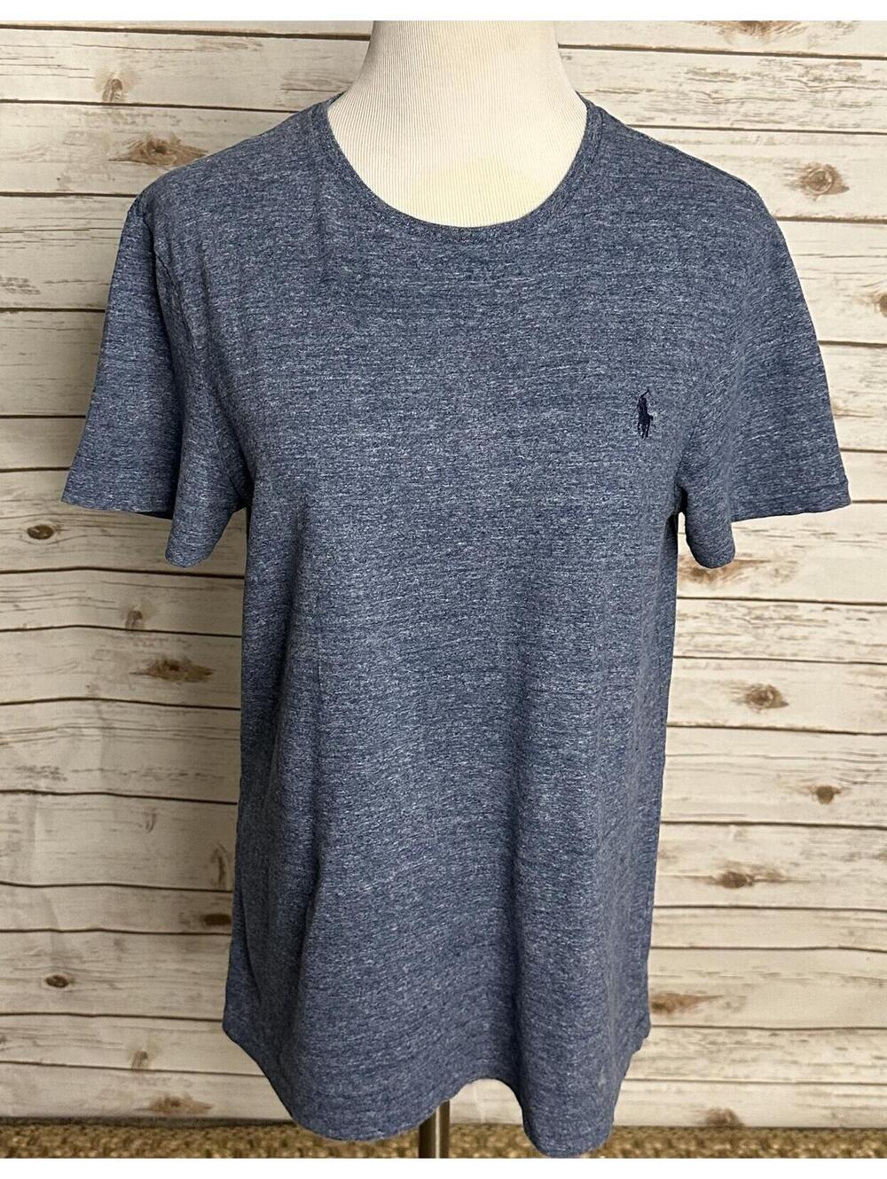 Polo Ralph Lauren cotton t-shirt Medium blue Custom Slim Fit classic normcore